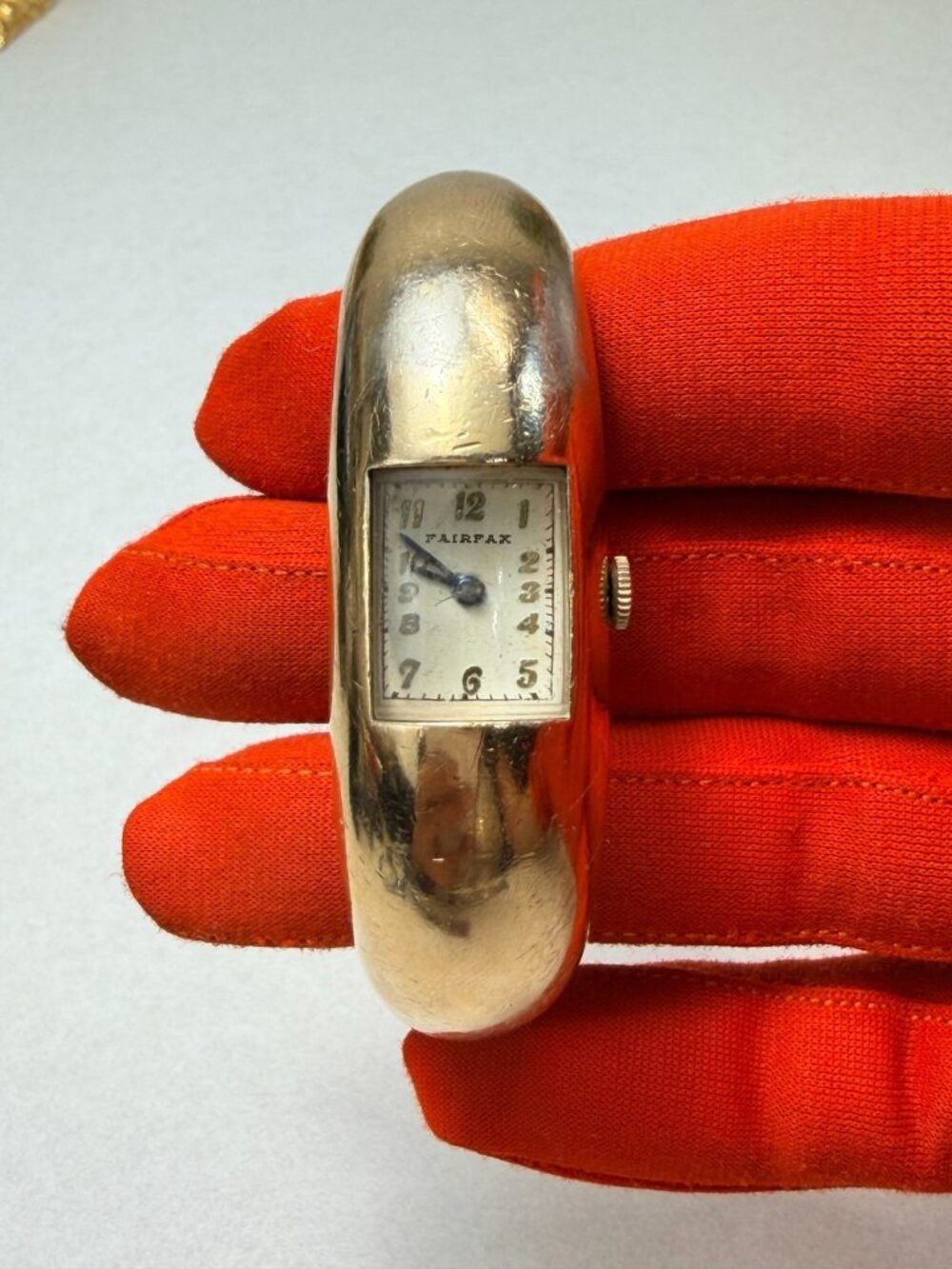 Vintage Fairfax Gold Plated Cuff Watch Wind Up Working Ladies Retro